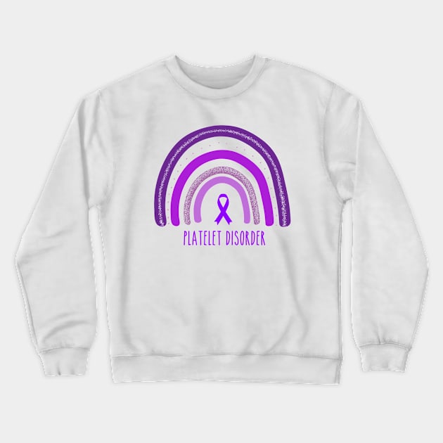 Platelet Disorder Rainbow Awareness Warrior Crewneck Sweatshirt by MerchAndrey